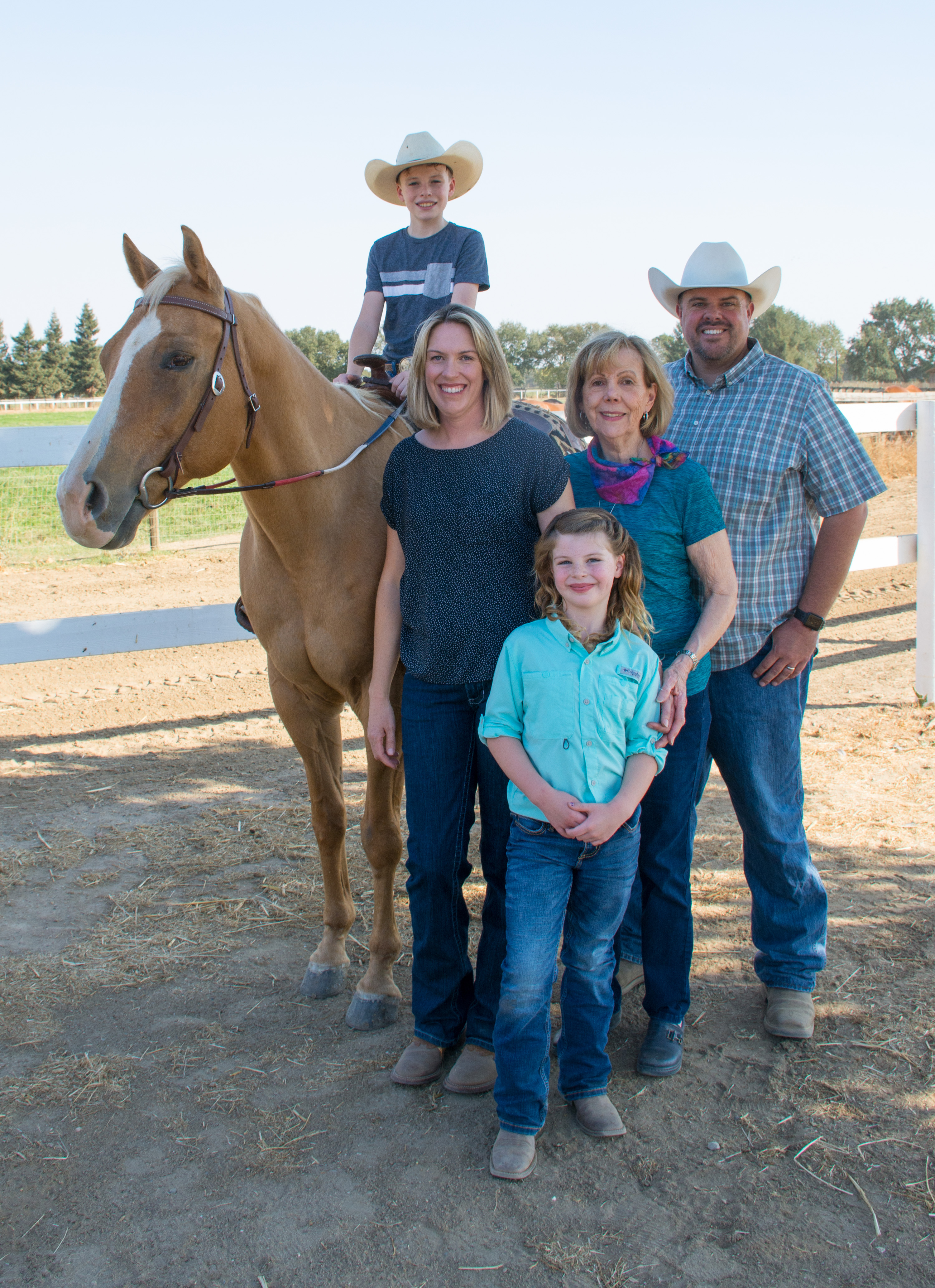 Justin and Julia Daehling and family at Daehling Ranch Thoroughbreds Elk Grove, California